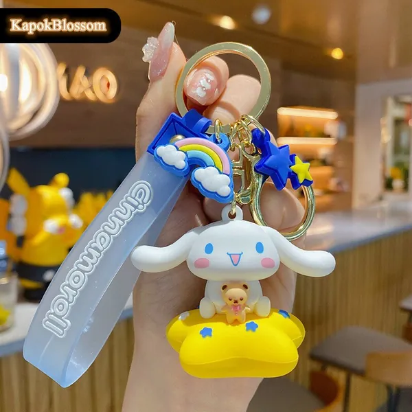 Cinnamoroll Dog Sanrio Keychain - Rocket Star Keychain - Earth Keychain -  Cinnamoroll Key Ring Bag Charm - Bag Decoration-Cartoon Key Ring