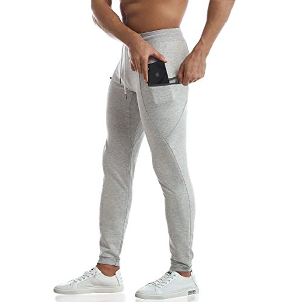 EVERWORTH Men's Workout Running Pants Casual Sporting Pant with Zipper Pockets