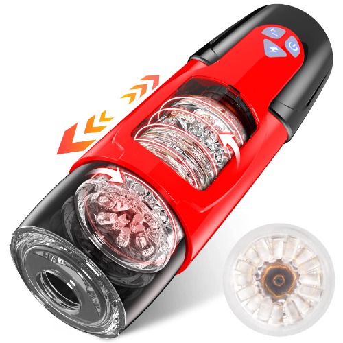 Automatic Male Masturbator, Male Masturbators Cup with 7 Thrusting & Rotating Modes for Penis Stimulation, Pocket Pussy Male Stroker Toy, Adult Male Sex Toys for Men - C-green