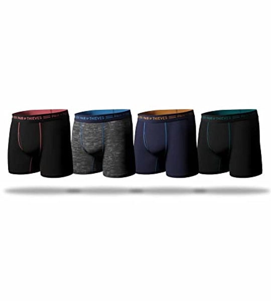 Pair of Thieves Cotton Boxer Briefs for Men Pack (4 Pack) - Tagless Multipack Men’s Underwear