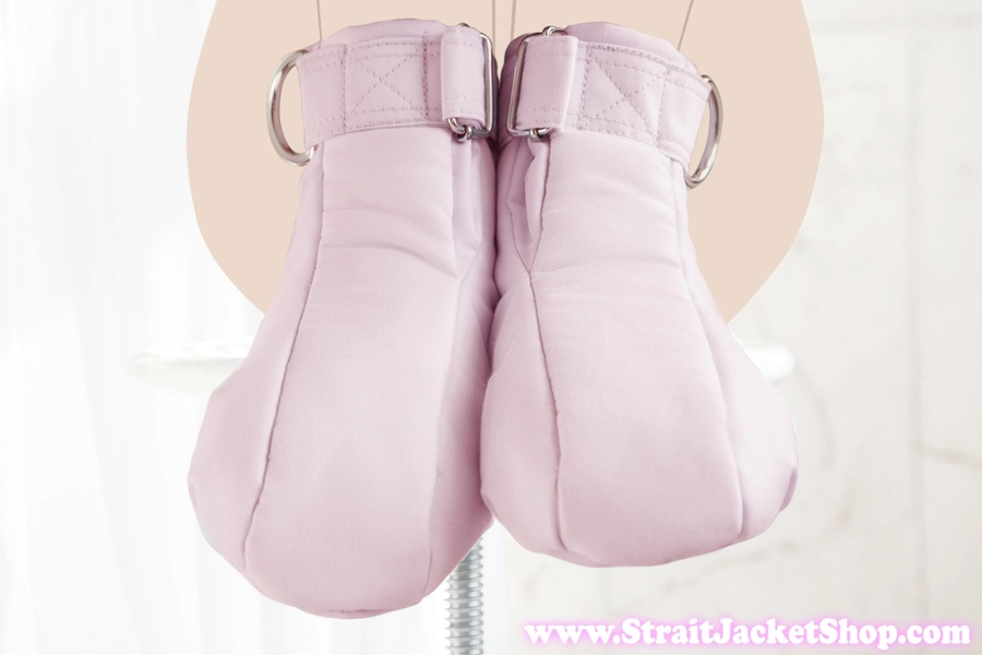 Pink Restraining Booties - Soft Padded Booties For ABDL enthusiasts / Adult Baby Diaper Lover / Bondage / Baby Pink / DDLG