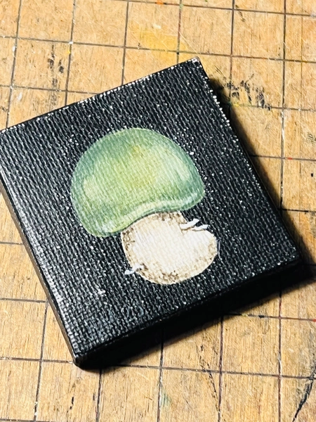 Original Mini Mushroom Painting on Canvas