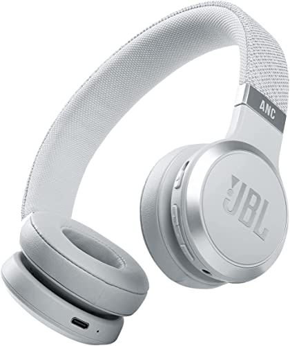 JBL LIVE 460NC - Cuffie On-Ear Wireless Bluetooth con Cancellazione Adattiva del Rumore, Cuffia Pieghevole Senza Fili per Musica, Chiamate e Sport, Fino a 50h di Autonomia, Colore Bianco - Bianco