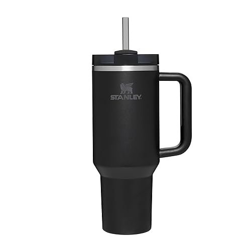 Stanley Quencher H2.0 Flowstate Tumbler 1.2L - Cold For 11 Hours - Iced For 48 Hours - Water Bottle With Straw, Handle And Lid - Dishwasher Safe - Travel Mug For Cold Drinks - Black Tonal - Black Tonal