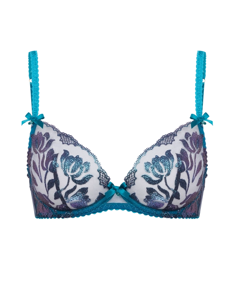 Sparkle Plunge Underwired Bra in Teal/Navy | By Agent Provocateur New In