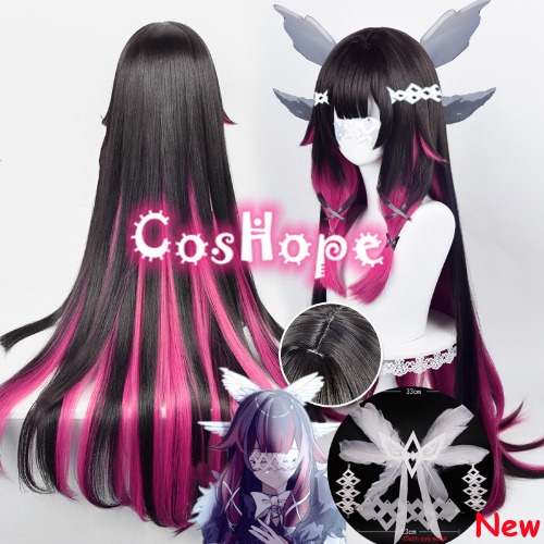 Genshin Impact Fatui Cosplay Columbina Cosplay Wig 105cm Long Wig Cosplay Anime Cosplay Wigs Heat Resistant Synthetic Wigs