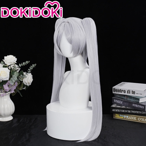 【 Ready For Ship】DokiDoki Anime Manga Frieren: Beyond Journey's End Cosplay Frieren Wig Long Straight White / Grey Hair/ Earrings/ Ring | Grey Wig Only-Ready For Ship