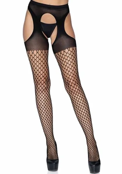 Leg Avenue Women's Fishnet Suspender Pantyhose