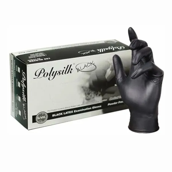 Shamrock Latex Examination Gloves, Black
