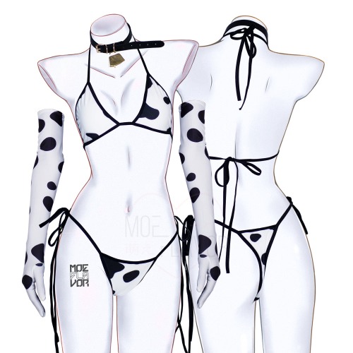 Cow Bikini - Black / XS/S