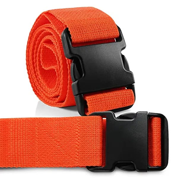 Primacare IR-5006 Unisex Restraint Strap with Plastic Buckles for Patients, Adults and Kids, Medical Disposable Waterproof Straps with Adjustable Locking for Easy Attachment, 2"x7', Orange