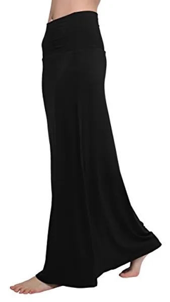 Urban CoCo Women's Casual Ruched Stretchy High Waist A-Line Skirt Pleated Flared Midi Skirt