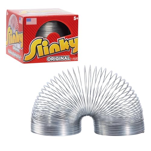 The Original Slinky Walking Spring Toy, 2.75-inch Diameter Metal Slinky, Fidget Toys, Kids Toys for Ages 5 Up by Just Play - Original