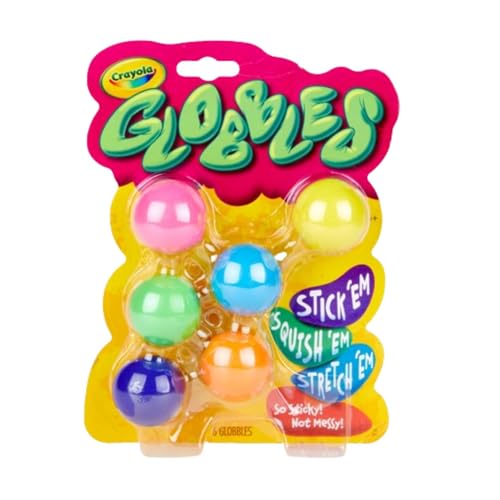 Crayola Globbles Fidget Toy, Sticky Fidget Balls, Squish Gift for Kids, Sensory Toys for Kids, Stress Toy, 6ct, Ages 4, 5, 6 - 6 Count (Pack of 1)