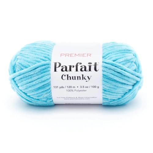 Premier Parfait Chunky Yarn, Super Bulky Yarn, Ideal Yarn for Knitting and Crocheting, Chenille Yarn, Seaside, 3.5 oz, 131 Yards - 1150-14 Seaside