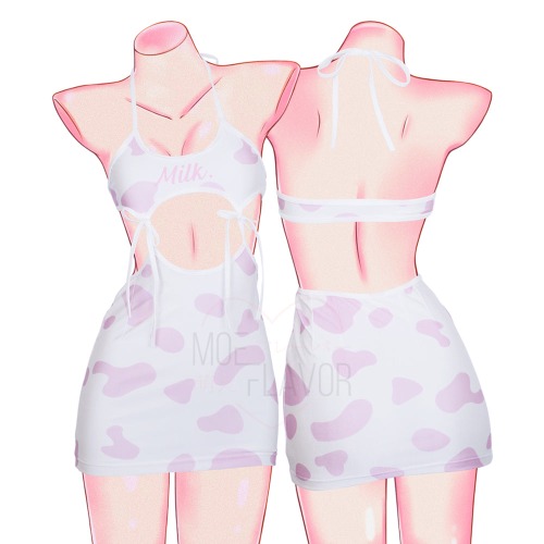 Drippin In Milk Dress - White and Pink / L/XL