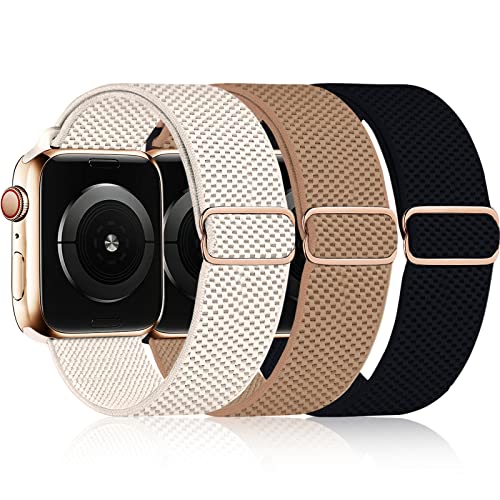 3 Pack Stretchy Solo Loop Band - A-Starlight/Brown/Black - 38/40/41mm