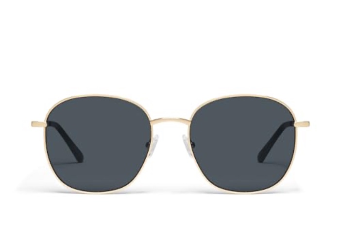 Quay Women's Jezabell Oversized Round Sunglasses - Gold Polarized - Smoke Polarized
