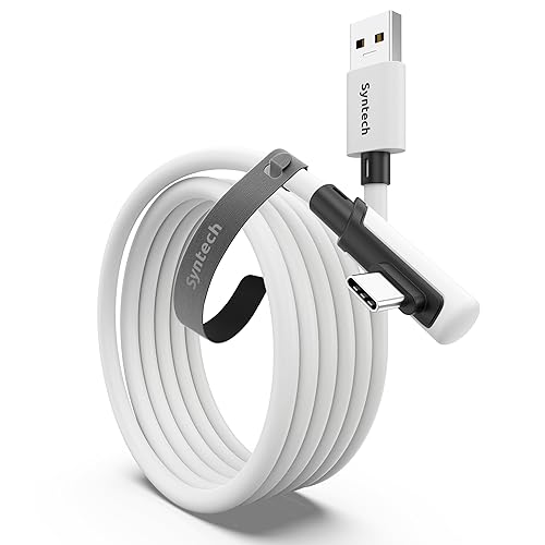 Syntech Link Cable 10 FT Compatible with Oculus/Meta Quest 3/Meta Quest 3S, Quest2/Pro/Pico 4/Ultra Accessories and PC/SteamVR, High Speed PC Data Transfer, USB 3.0 to USB C Cable for VR Headset - 10ft - White