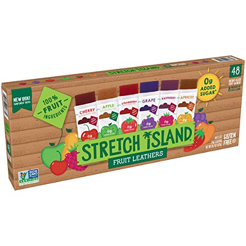 Stretch Island Fruit Leather Snacks Variety Pack, Cherry, apple, strawberry, apricot, grape, respberry, 0.5 Ounce (Pack of 48) - Assorted - 48 Count