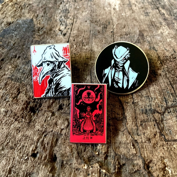 Bloodborne Pins - Metal Pin Badge Hunter Crow Great Ones Inspired Brooch Dark Souls Elden Ring Soulsborne Gaming Gift Idea
