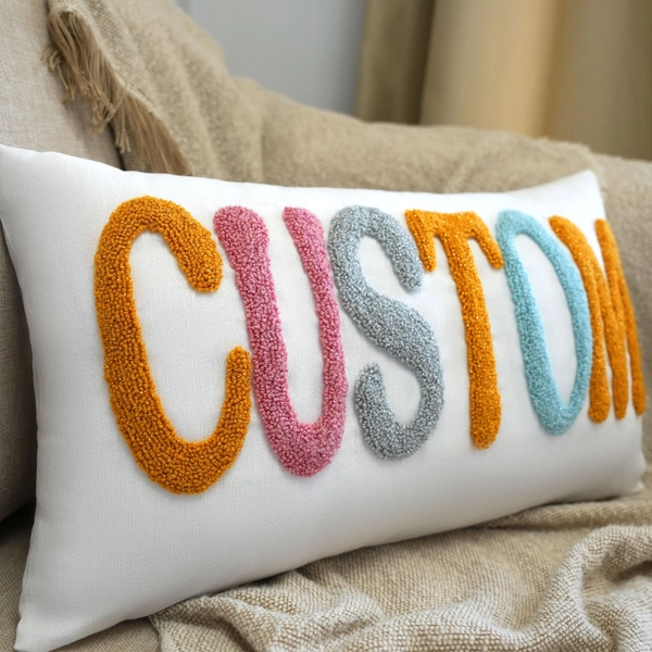 Custom Hand Embroidery Pillow, Personalized Punch Needle Pillow, Bedroom Decor, First Birthday Gift, Personalized Gift, Cozy Decor, Pillow