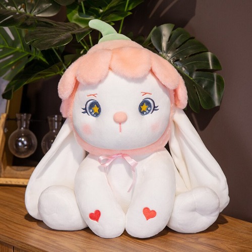 Flower Bonnet Bunny Plush - Eyes Open / 55cm