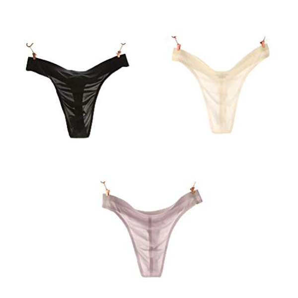 GAOGAO Seamless Free Breathing Male Smooth Ice Silk Gstrings and Thongs Underwear Men Brief