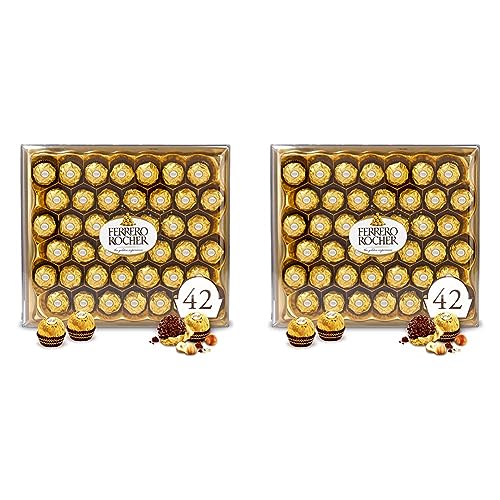 Ferrero Rocher Premium Gourmet Milk Chocolate Hazelnut, Individually Wrapped Candy for Gifting, 42 Count (Pack of 2) - Hazelnut - 42 Count (Pack of 2)