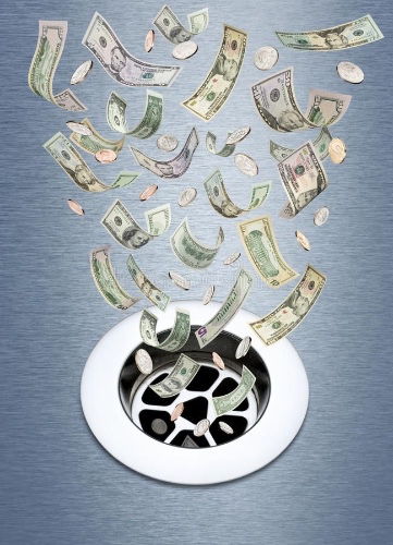 money down the drain