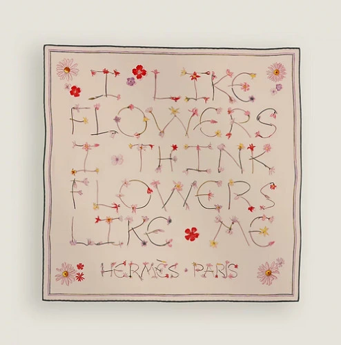 Hermès Seidentuch 70 "I like Flowers"
