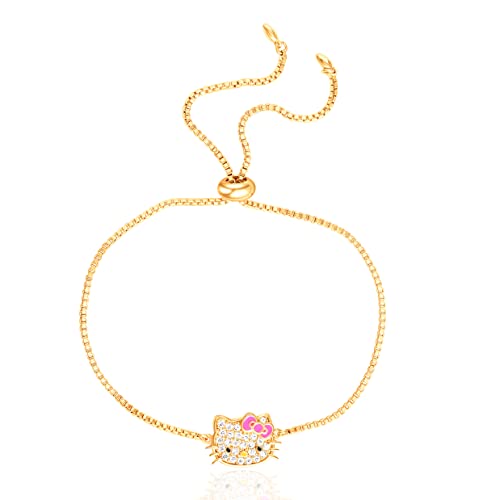 Hello Kitty CZ LARIAT BRACELET - Gold