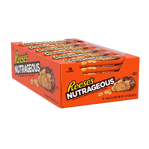 Reese's Nutrageous Chocolate Peanut Butter Candy Bar 47 g (Pack of 18)