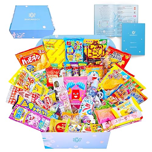 Sakura Box - Dagashi Sets Japanese Candy Chocolate Snacks Sweets 50 Pieces (Large)