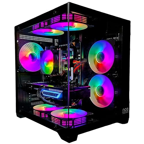 Gaming PC Phantom Black | NVIDIA RTX 4060 | 32GB RAM 500GB SSD | Intel XEON 10 Kerner | RGB Lüfter mit Fernbedienung | Luftkühlung | WLAN 5 | Win 11
