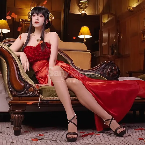 【In Stock】Anime Spy x Family Cosplay Yor Forger Red Dress Cosplay Costume