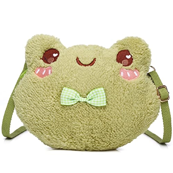 Kawaii Purse for Women, Cute Girls Animal Bag Fluffy Plush Lolita Purse Bag, Chain Strap Crossbody Shoulder Bag