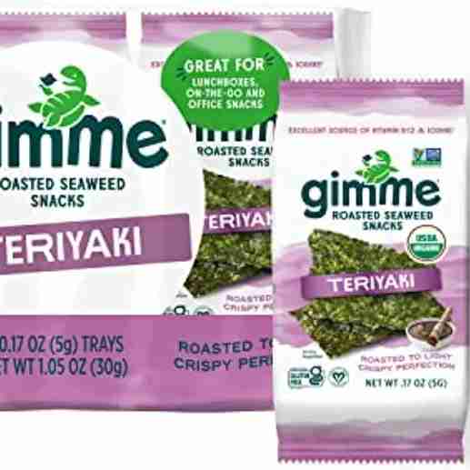 Gimme Seaweed Organic Premium Roasted Seaweed Snacks, Chili Lime, 20 Count, Keto, Vegan, Gluten-Free, Great Source of Omega3s and Iodine, Healthy On-The-Go Snack for Kids and Adults