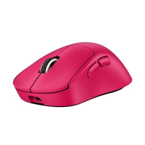 Logitech G PRO X Superlight 2 DEX Lightspeed Wireless Gaming Mouse, 60g Pro-Grade Lightweight Mouse with 5 Programmable Buttons, 44k DPI Sensor, USB-C Charging, for PC/Mac - Magenta - Magenta - Gen 2 - Right-Handed