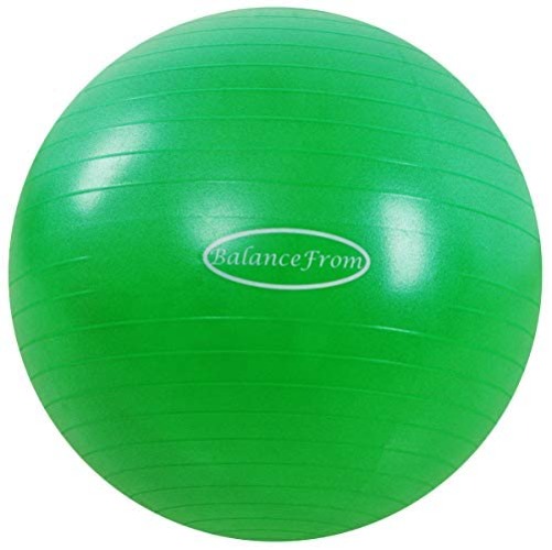 BalanceFrom Anti-Burst and Slip Resistant Exercise Ball Yoga Ball Fitness Ball Birthing Ball with Quick Pump, 2,000-Pound Capacity - Green - 26-inch, L