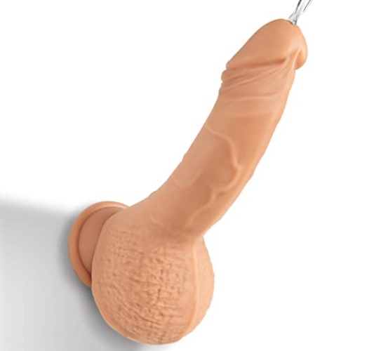 Realistic Dildo 7.8'' Squirting Dildo Like Real Skin,Soft Silicone Anal Dildo with Strong Suction Cup for Beginners Adult Sex Toys for Women Without Pump for One-Handed Use (Light Color) - Light Color