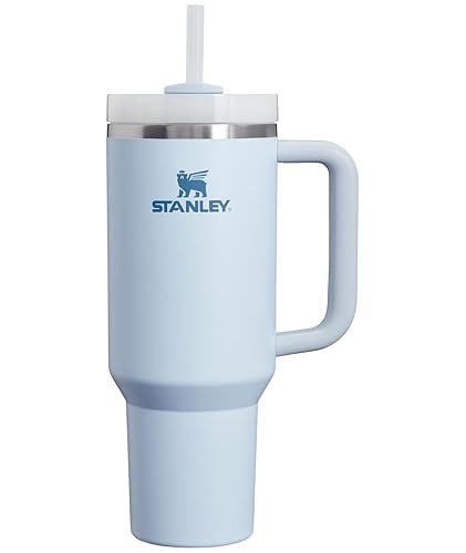 Stanley Quencher H2.0 FlowState Stainless Steel Vacuum Insulated Tumbler with Lid and Straw for Water, Iced Tea or Coffee, Smoothie and More, Glacier, 40 oz - 40 oz - Glacier