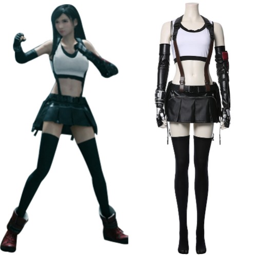 Final Fantasy VII FF7 Remake Tifa Lockhart Cosplay Costume Full Set Game Costume Outfits | Female / XS