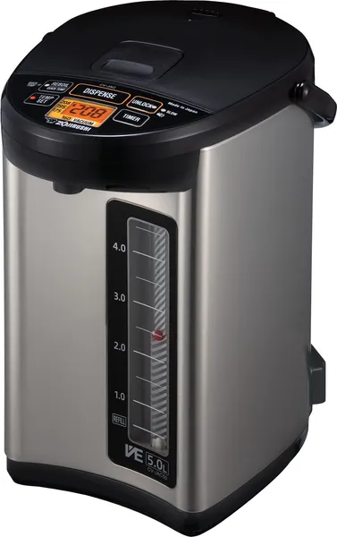 Zojirushi CV-JAC50XB, VE Hybrid Water Boiler & Warmer, 5.0 Liter, Stainless Black, Made in Japan - 5.0-Liter