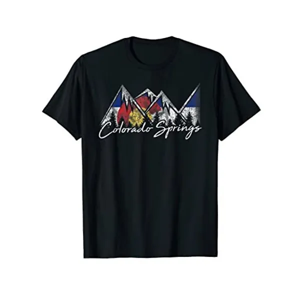 
                            Colorado Springs Flag Mountains Shirt Cool Souvenir Gift
                        