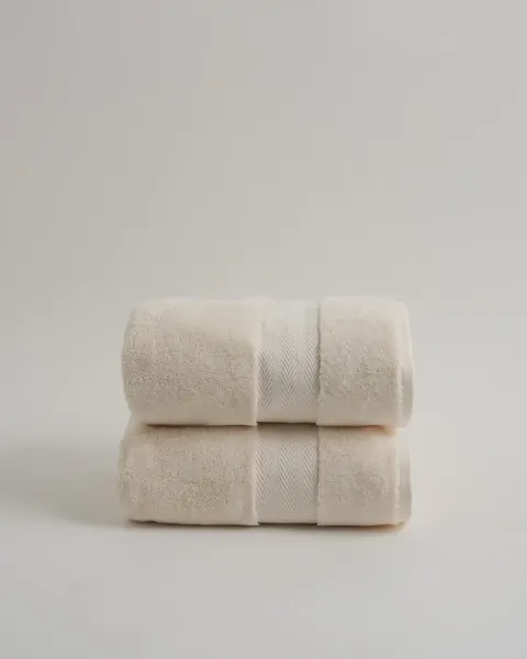 Turkish Spa Bath Towels, Set of 2 | Ivory