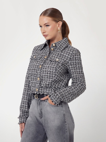 Krótka kurtka z tweedu