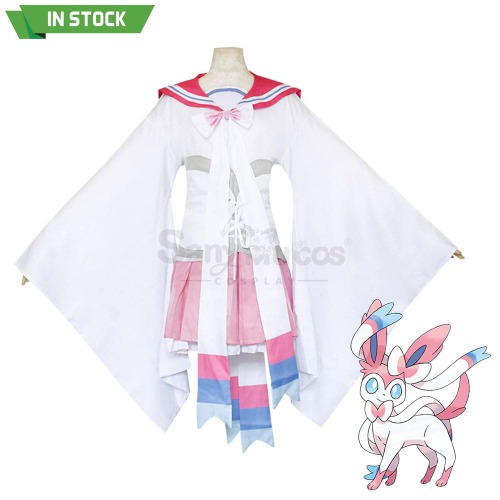 【In Stock】Game Pokemon Scarlet and Violet Cosplay Sylveon Personification Cosplay Costume Plus Size - M