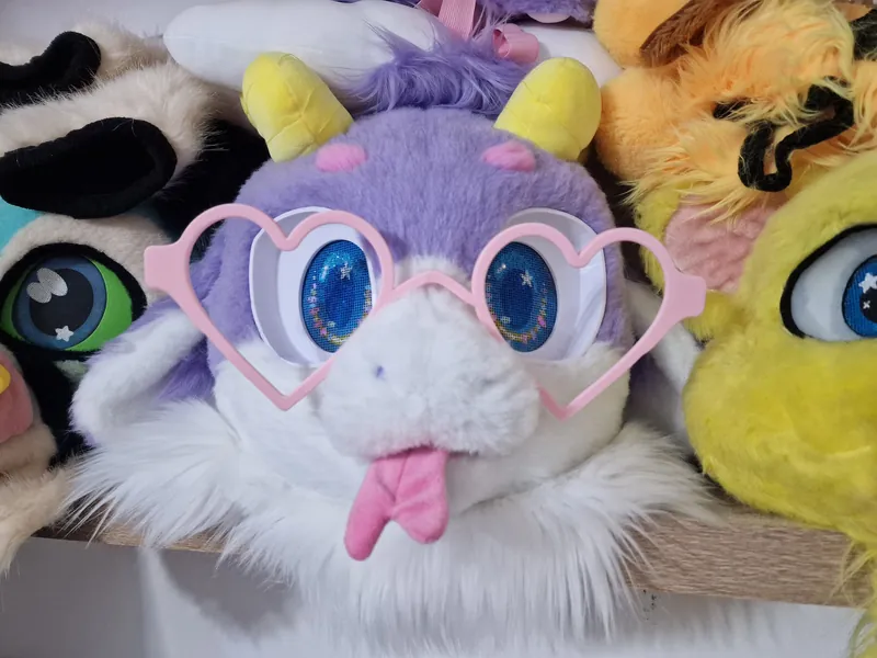 Foldable Fursuit Glasses (Heart Frames)