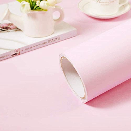 Pink Self-Adhesive Wallpaper Film Stick Paper Easy to Apply Peel and Stick Wallpaper Stick Wallpaper Shelf Liner Table and Door Reform 15.7 inch X 236.2 inch - 15.7''×236.2'' - Pink